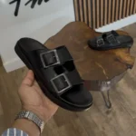 Sandale Cuir Noire