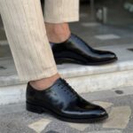 BERLIN Plain Toe Derby Noir en Cuir Verni – Image 2
