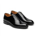 BERLIN Plain Toe Derby Noir en Cuir Verni