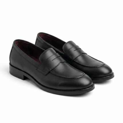 Penny Loafer en Cuir Véritable Noir