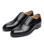 Oxford Cap Toe en Cuir Véritable Noir