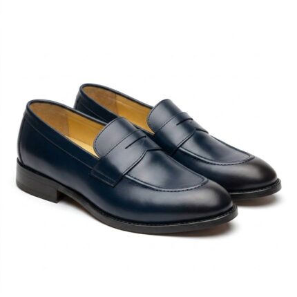 Penny Loafer en Cuir Véritable BLEU