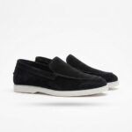 Mocassin Slip-On en Daim Noir GAVALINO